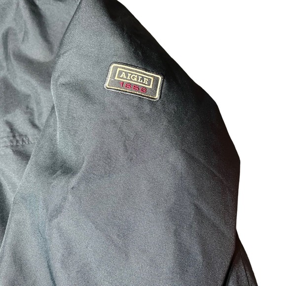 Aigle 1853 Heavy Set Full Zip Hooded Green Bomber Jacket Arm Patch Mens Size XL - Picture 4 of 9